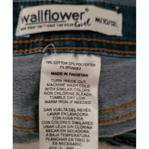 Wallflower Denim Dress Girls Size M 10/12 Blue Adjustable Straps Pockets - Picture 6 of 8